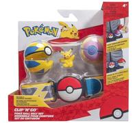 Pokémon Ensemble de Ceinture Pikachu Clip 'N' Go - Comprend Une Ceinture à thème et Une Figurine de Combat Pikachu de 5,1 cm avec Balle de guérison et Accessoires Quick Ball