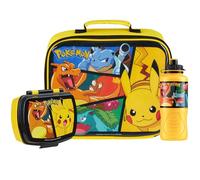 Pokemon Ensemble de Sac Isotherme Enfant avec Lunch Box et Gourde - Cadeau Enfants (Jaune)