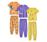 Pokémon Ensemble Pyjama pour Filles | Haut à Manches Courtes Graphique Pikachu Gengar et Charizard et Bas de Pyjama à Jambe Longue pour Enfants en Jaune, Violet et Orange | Vêtements de Nuit imprimés