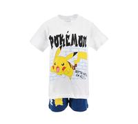Pokémon Ensemble T-Shirt et Short Garçon, Pyjama 2 Pièces pour Garçon Motif Pikachu, Tailles 6 à 12 Ans (FR/ES, Âge, 8 Ans, Taille Normale, Multicolore)