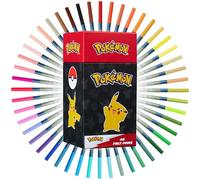Pokemon Feutres Coloriage Enfants Set de 48 Stylos Feutres Lavables Pikachu Kit Créatif Enfant École Voyage Coffret Coloriage Idée Cadeau