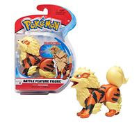 Pokémon - Figurine Battle Feature - Arcanin (Arcanine) - Figurine articulée 12 cm de Arcanin avec Fonction Lance-Flamme