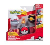 Pokémon - Ensemble Pour Ceinture Clip'n'go Poké Ball, Luxe Ball & Salamèche