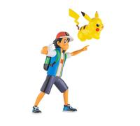 Pokémon Figurine de Combat Sacha Figurine prête au Combat de 11 cm avec Figurine de Combat Pikachu de 5 cm