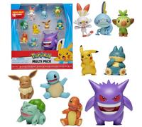 Pokémon Figurine Jouet 10-Pack Figurine 5-10 cm - Gengar, Pikachu, Charmander, Squirtle, Bulbasaur, Eevee, Sobble, Grookey, Scorbunny & Munchlax - Nouveau 2022 - Officielle Jouet