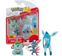Pokémon Figurine Jouet 3-Pack - Bulbasaur Sneasel & Glaceon - Figurines Pack 5-8 cm - Nouvelle Vague 2022 - sous Licence Officielle Jouet