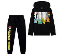 Pokémon Jogging Enfant Garcon Ensemble Survêtement Enfant Garcon Vêtement Mode Enfant Ado 5-14 ans (Noir, 5-6 Ans)