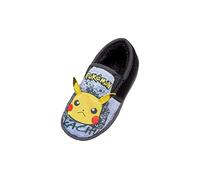 Pokemon, Garçons ou Filles Pantoufles Avec Pikachu, Gris, Taille 1 UK, 33 EU
