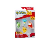 Pokémon Pack de 4 Figurines de Combat Paldea Contient Les Figurines de Combat de 5 cm : Pikachu, Chochodile, Poussacha et Coiffeton