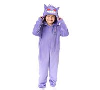 Pokémon Gengar Garçons Combinaison | Dors-Bien à Capuche avec imprimé Graphique et Personnage Gengar pour Enfants avec Oreilles 3D (Violet | Pyjama de Poche
