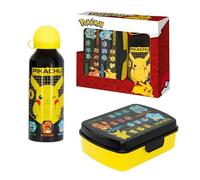 Pokémon Gourde et Boîte à Lunch Pikachu pour Garçon, Bouteille de Voyage en Aluminium pour Enfants, Capacité 500 ml