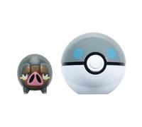 Pokémon Gourmelet et Masse Ball Clip ‘N’ Go Comprend Une Figurine de Combat de 5 cm et Un Accessoire Masse Ball.