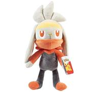 Pokémon Grande peluche Raboot de 30,5 cm - Sous licence officielle - Évolution du scorbunny épée et bouclier - Figurine en peluche douce authentique - Cadeau pour enfants, garçons, filles - 2+
