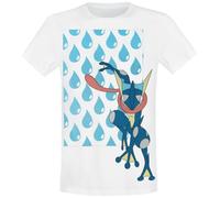 Pokémon Greninja - Water Drop Homme T-Shirt Manches Courtes Blanc Regular/Coupe Standard