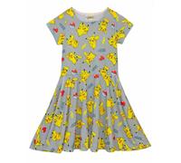 Pokemon Gris Pikachu Robe patineuse à manches courtes Fille