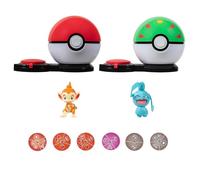 Pokémon Jeu Attaque Surprise Ouisticram de 5 cm avec Poké Ball et Okéoke de 5 cm avec Copain Ball Plus Six disques d'attaque