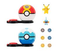 Pokémon Jeu d'attaque Surprise - Pikachu et Mudkip de 5,1 cm avec Ballon de répétition et Ballon de plongée + 6 disques d'attaque