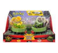 Pokémon - Jeu Battle Disc Showdown - Pikachu et Embrylex | Deux lanceurs de disques de combat avec disques, figurines de Pikachu et Embrylex, et arène