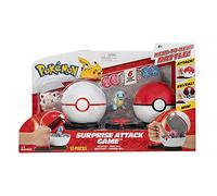 Pokémon Jeu d'attaque Surprise avec Squirtle et Jigglypuff - 2 balles d'attaque Surprise - 6 disques d'attaque - Jouets pour Enfants et Fans de