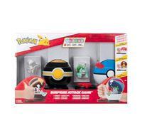 Pokémon Game W4 Jeu de Cartes Surprise Attack Game Togetic with Stand & Bulbasaur #4 with Luxury Ball & Great Ball - Fairy, Flying, Poison, Grass Disks - W4