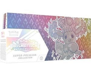 Pokémon Jeu de Cartes à Collectionner Collection Karmesin & Pourpre, évolutions prismatiques (1 Carte Promo holographique Plein Format, 1 boîte Rangement Evoli Moelleuse et 15 boosters)