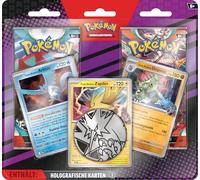 Pokémon Jeu de Cartes à Collectionner : Lot de 2 blisters améliorés (3 Cartes holographiques, 1 pièce et 2 boosters)