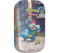 Pokémon - Jeu de Cartes à Collectionner : Mini boîte à étain Illumina City : Impergator & Knospi (2 boosters, 1 Carte illustrée et 1 Feuille d'autocollants)