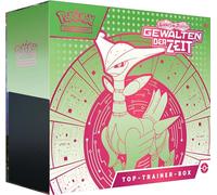 Pokémon Jeu de Cartes à Collectionner Top Trainer Box Karmesin & Pourpre - Les Forces du Temps : Feuille de Fer (1 Carte Promo holographique Plein écran avec Pointe de Fer, 9 boosters et Accessoires
