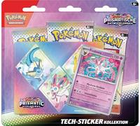 Pokémon - Jeu DE Cartes Tech Collection AUTOCOLLANTE CARMESIN & Purple - Évolutions prismatiques : Feelinara (1 Carte Promo holographique & 3 boosters)