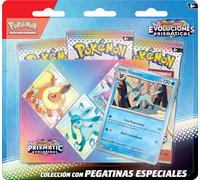 Pokémon- Juego de Cartas Coleccionables Glaceon Collection avec Autocollants spéciaux, Púrpura-Evoluciones Prismáticas, Multicolore