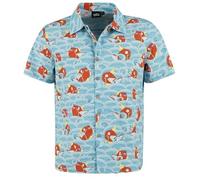 Pokémon Karpador - Hawaii Homme Chemise Manches Courtes Bleu M 100% Coton Regular/Coupe Standard