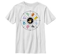 Pokemon Kids Eevee Evolution Tarot Card Boys Short Sleeve Tee Shirt, White
