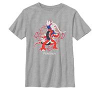 Pokemon Koraidon T-shirt à manches courtes pour garçon Rouge, Athletic chiné, Taille XS