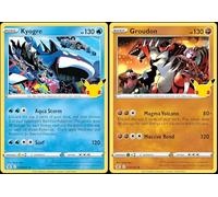 Pokémon - Kyogre & Groudon - Lot de cartes de célébration - Feuille holographique légendaire - 017/025 & 003/026