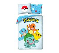 Pokemon Lit Couette Set Réversible 140x200 Taie Coton Original 553