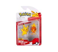 Pokémon Lot de 2 Figurines de Combat Pikachu et Flemmli