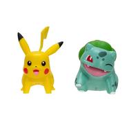 Pokémon Lot de 2 Figurines de Combat Premier Partenaire - Figurines de Combat Bulbasaur et Pikachu de 5,1 cm avec détails Authentiques