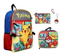 Pokémon Lot de 5 sacs à dos avec porte-clés et pendentif pour enfants 40,6 cm