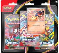 Pokémon: Lot de Trois enveloppes de l'expansion MégaEvolution - Chaos Nascente du GCC Pokémon (Une Carte holographique et Trois enveloppes d'extension), édition en Italien