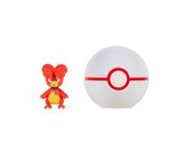 Pokémon Magby et Honor Ball Clip ‘N’ Go - Comprend Une Figurine de Combat de 5 cm et Un Accessoire Honor Ball.