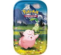 Pokémon: Mini boîte à Collectionner Mega Evolution - Ascension héroïque (Clefairy et Chikorita) du JCC Pokémon (1 Feuille d'autocollants, 1 Carte d'illustration de la Mini boîte et 2 boosters