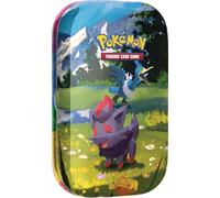 Pokémon : Mini-boîte Méga-Évolution - Héros Transcendants - Zorua et Nigosier (1 Page d’Autocollants, 1 Carte Artistique et 2 boosters)