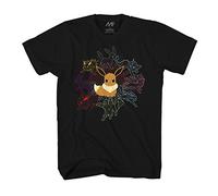 Pokémon Mono Eeveeloutions T-Shirt Evoli, Noir Adulte, Taille M