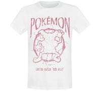 Pokémon Mr. Mime Homme T-Shirt Manches Courtes Blanc XL 100% Coton Regular/Coupe Standard