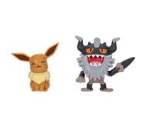 Pokémon PKW3577 - Figurine de Combat - Mauzinger & Evoli - Figurines Officielles détaillées - 5 cm chacune