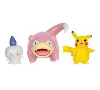 Pokémon - Pack 3 figurines Battle Figure Set Pikachu (Female), Funécire, Ramoloss 5 cm Or G
