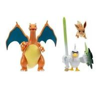 Pokémon – Pack de 3 figurines Évoli, Palarticho et Dracaufeu Multicolore G