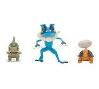 Pokémon Pack de 3 Figurines de Combat Comprend Les Figurines de Combat Chartor et Coupenotte de 5 cm et Croâporal de 7,5 cm