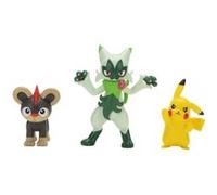 Pokémon - Pack 3 figurines First Partner Battle Figure Set Hélionceau, Pikachu & Matourgeon Multicolore G