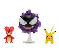 Pokémon Pack de 3 Figurines de Combat Comprend Les Figurines de Combat Pikachu et Magby de 5 cm et Fantominus de 7,5 cm